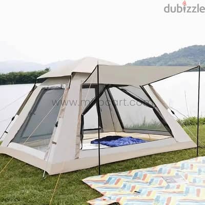 Automatic Camping Tent – 3-4 Person Pop-Up w/ Rainfly & Canopy