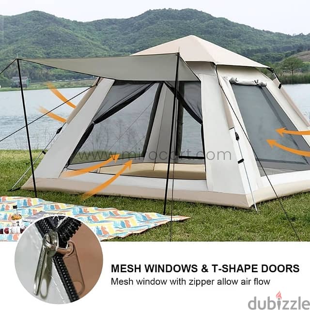 Automatic Camping Tent – 3-4 Person Pop-Up w/ Rainfly & Canopy 1