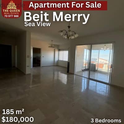 apartment for sale in beit merry sea view شقة للبيع بيت مري مطلة بحر