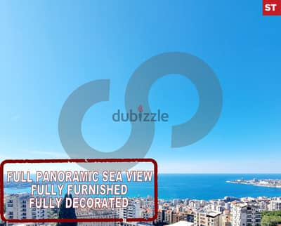 PANORAMIC SEA VIEW, FULLY DECORATED -Jounieh, Sahel Alma REF#ST118561