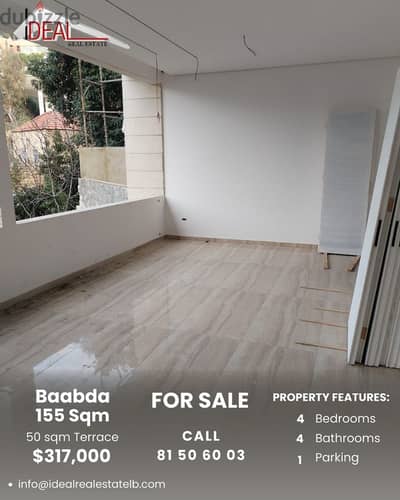 172 sqm Apartment with Terrace for sale in Baabda REF#SSH307