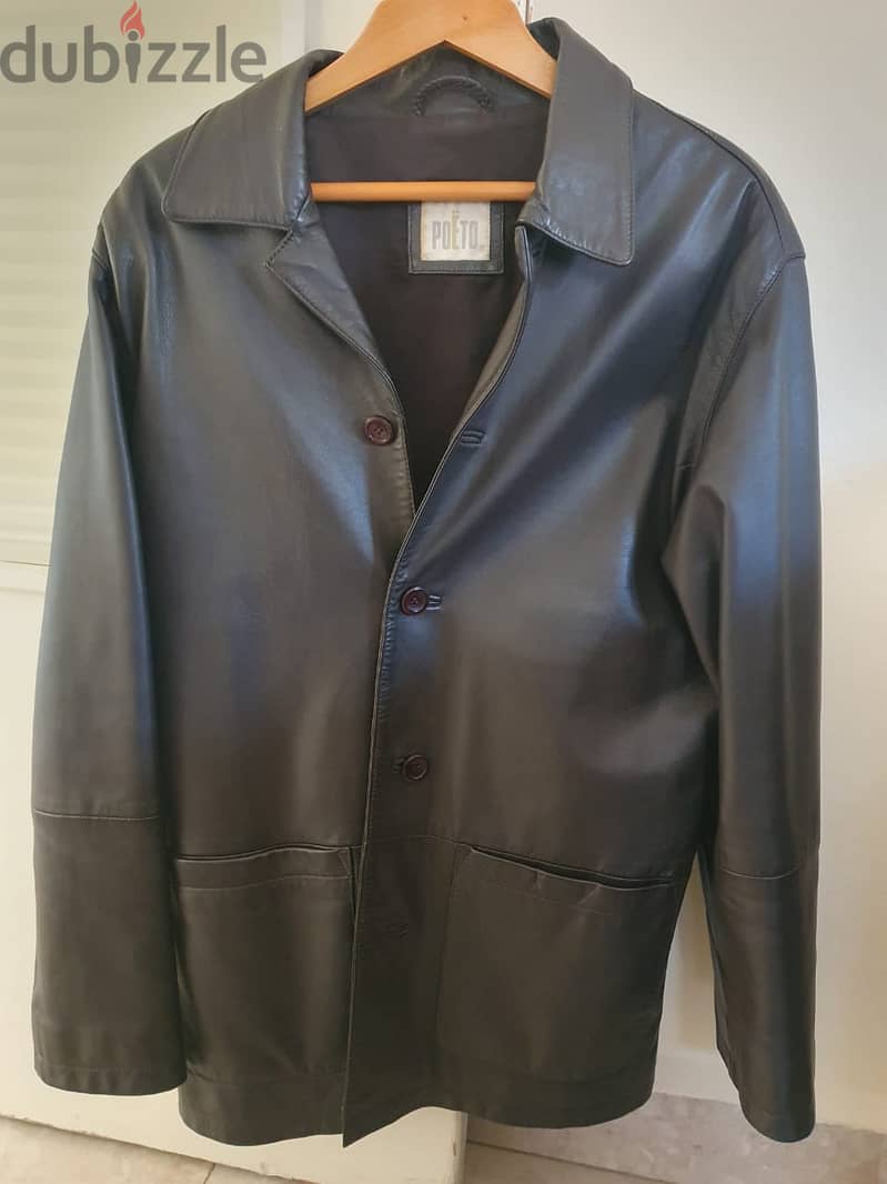 Genuine premium Dark Brown leather jacket 0