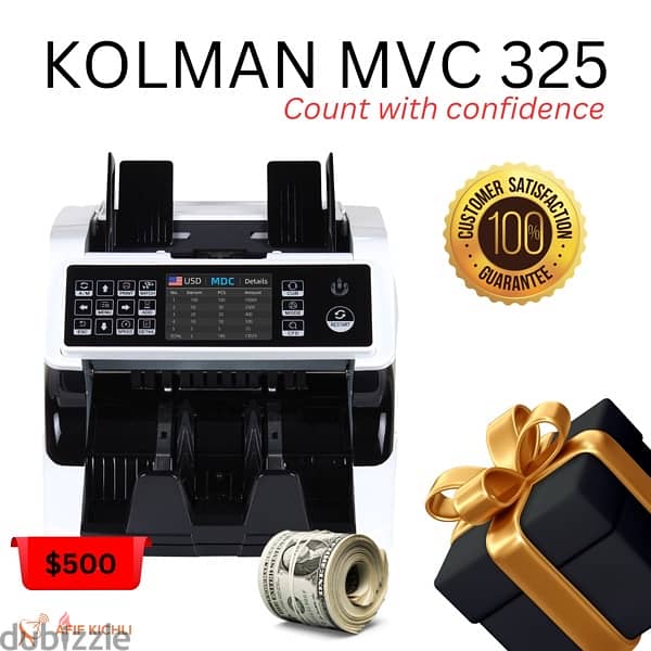 Kolman Pro MVC 2000 Money Counter USD LBP مكنة عد نقود مع كشف المزور 2