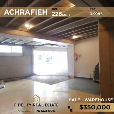 Warehouse for sale in Achrafieh RK985