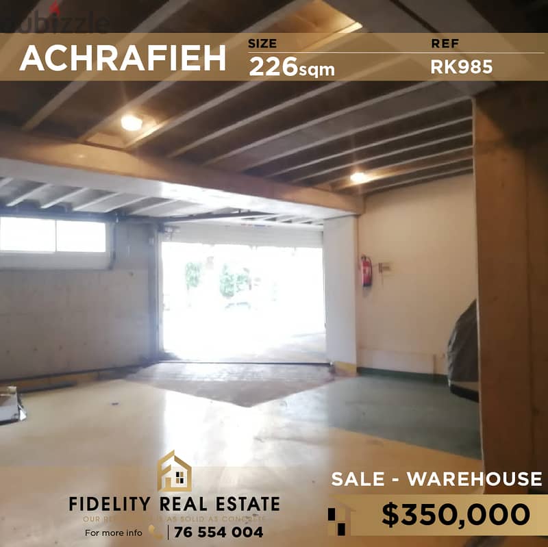 Warehouse for sale in Achrafieh RK985 0