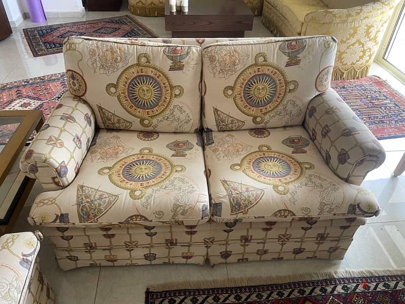 Classic Sofa ( Versace fabric and wood massif) 2