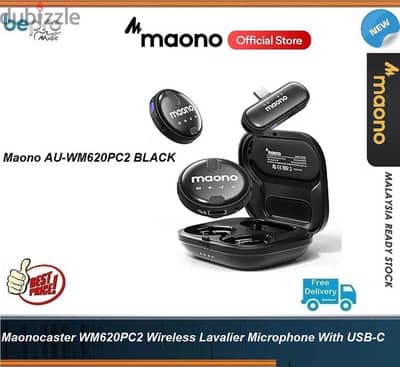 Maono WM620PC2 Wireless Lavalier Microphone With USB-C