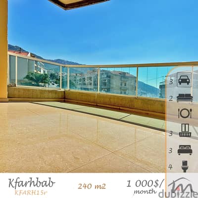 Kfarehbeb | Semi-Furnished 240m² | Terrace | 3 Balconies | 3 Parking