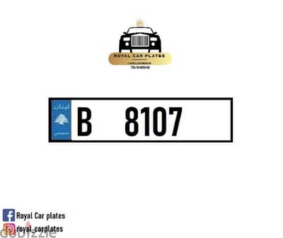 B 8107   Special car plate number for sale