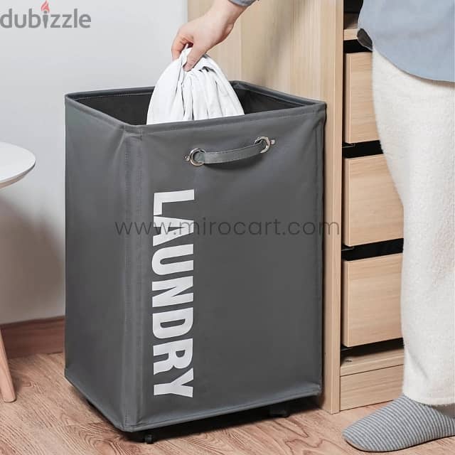 Rolling Laundry Basket – 70L w/ Smooth Wheels & Mesh Bag 1