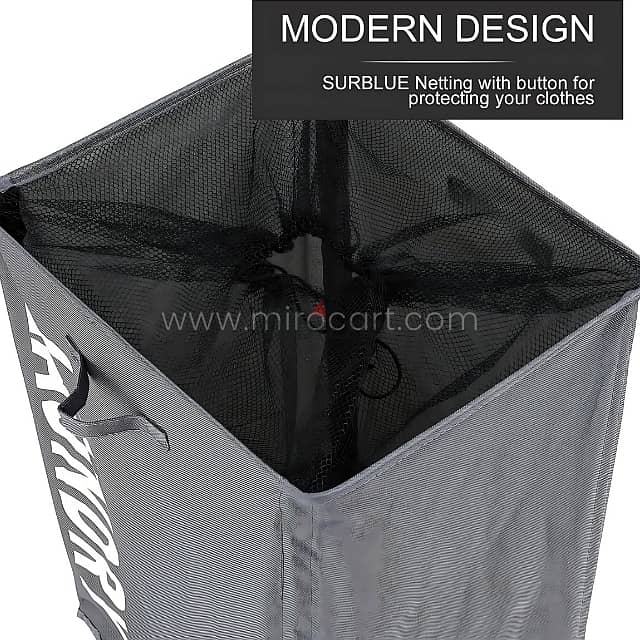 Rolling Laundry Basket – 70L w/ Smooth Wheels & Mesh Bag 4