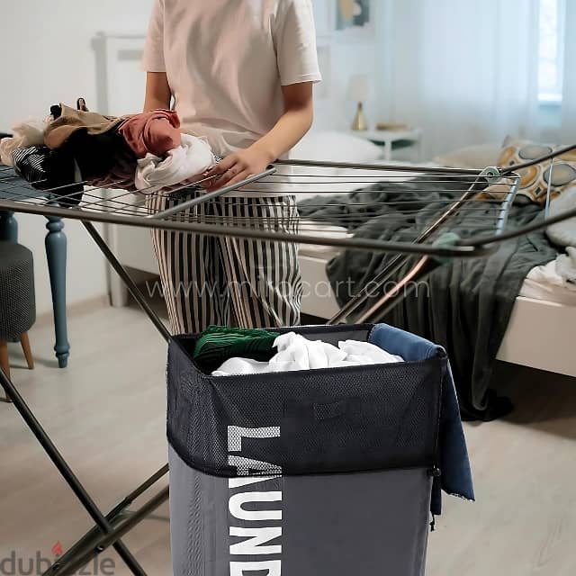 Rolling Laundry Basket – 70L w/ Smooth Wheels & Mesh Bag 11