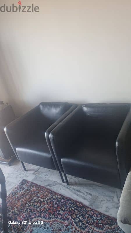 leather sofa كنبايات جلد 1