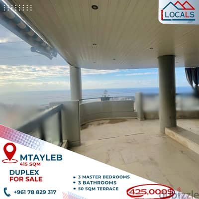 415 SQM Duplex For Sale in Mtayleb