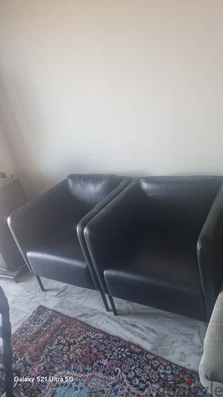 leather sofaصوفا جلد 1