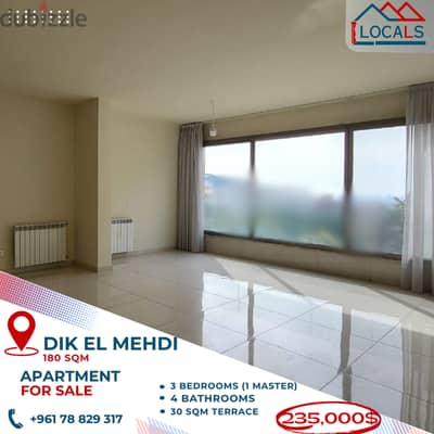 180 SQM Apartment For Sale in Dik El Mehdi