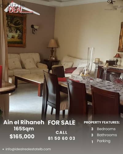 165 sqm furnished Apartment for sale in Ain el Rihaneh REF#KZ311