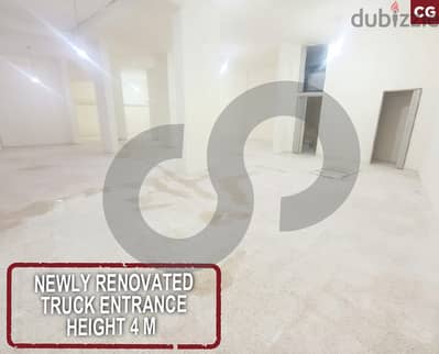 Newly Renovated/ Truck entrance/ Height 4 M-Hazmieh  REF#CG118669