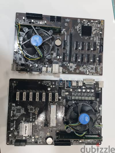 Motherboard 1: ASRock H110 Pro BTC+ Motherboard 2: BTC Mining Board