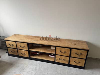 Industrial TV Stand - Wood & Metal, Great Condition