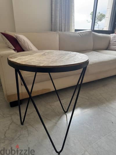 Wood & Steel Side Table