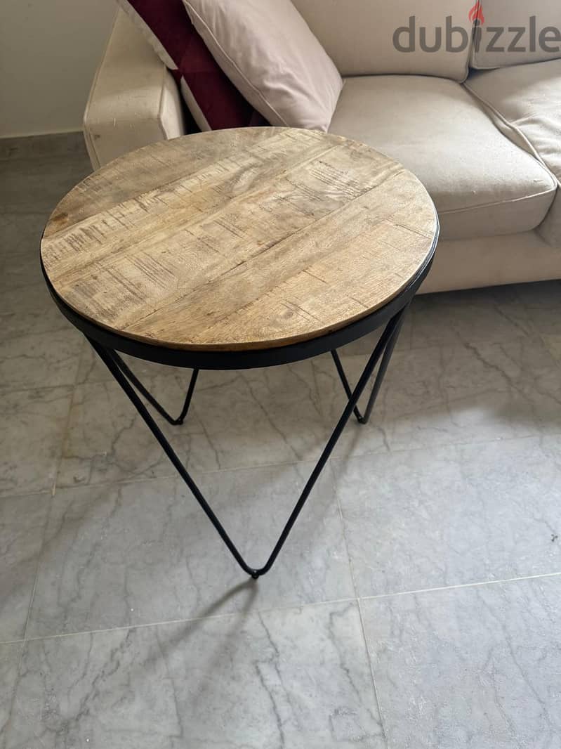 Wood & Steel Side Table 2