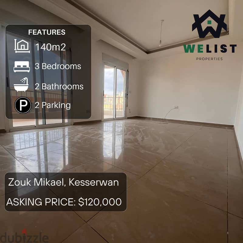 140sqm Apartment for sale in Zouk Mikael   REF: MA25JSZM140 0