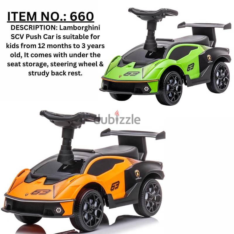 Car Kids Lamborghini Foot To Floor with music 660 orange 0