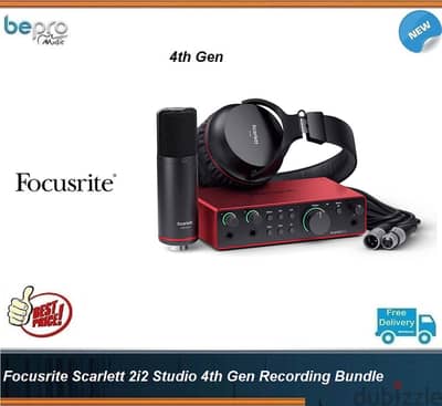 Focusrite Scarlett 2i2 Studio G4 Recording Pack,4th Gen Bundle