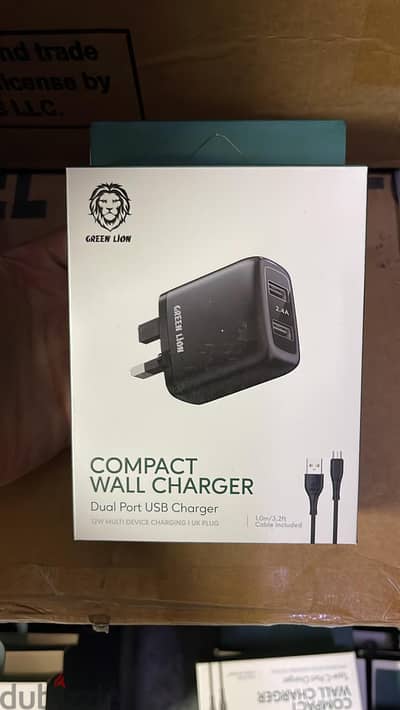 Green lion compact wall charger dual port usb charger 3pin Original