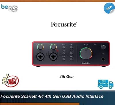 Focusrite Scarlett 4i4 G4,4th Gen USB Audio Interface