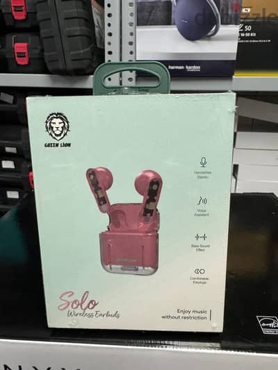 Green lion solo wireless earbuds pink