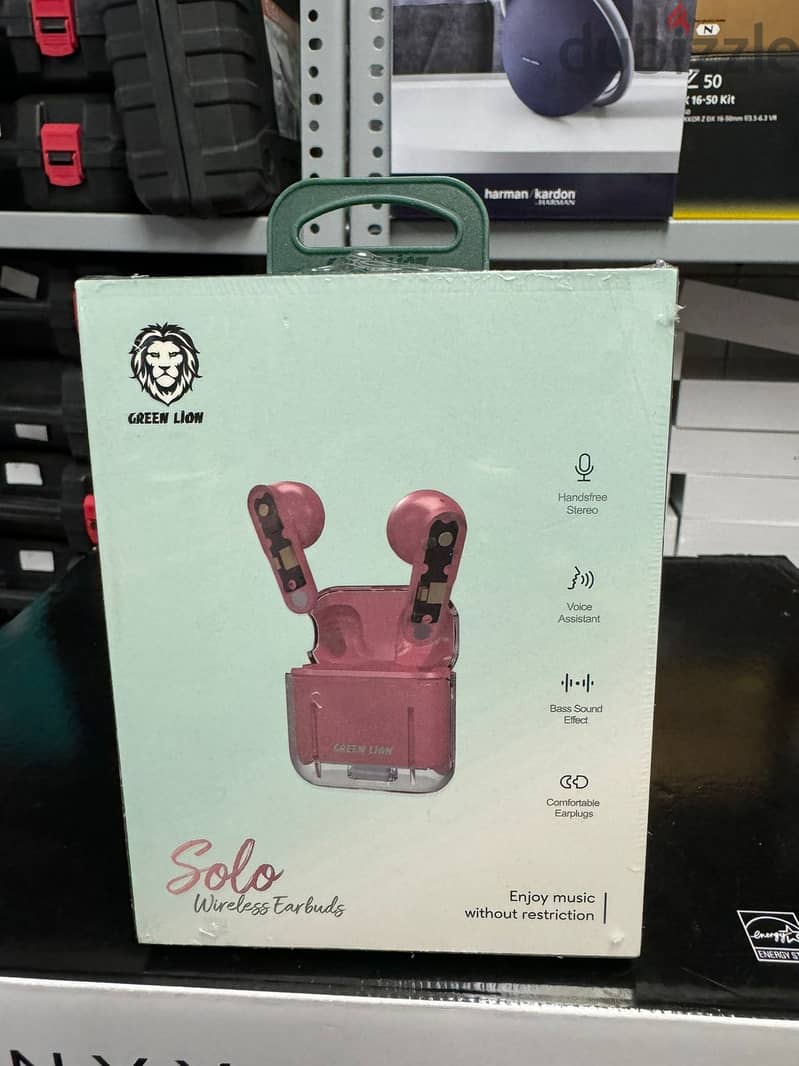 Green lion solo wireless earbuds pink 0