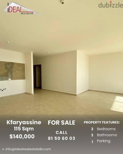 115 SQM apartment for sale in Kfaryassine REF#CE22033