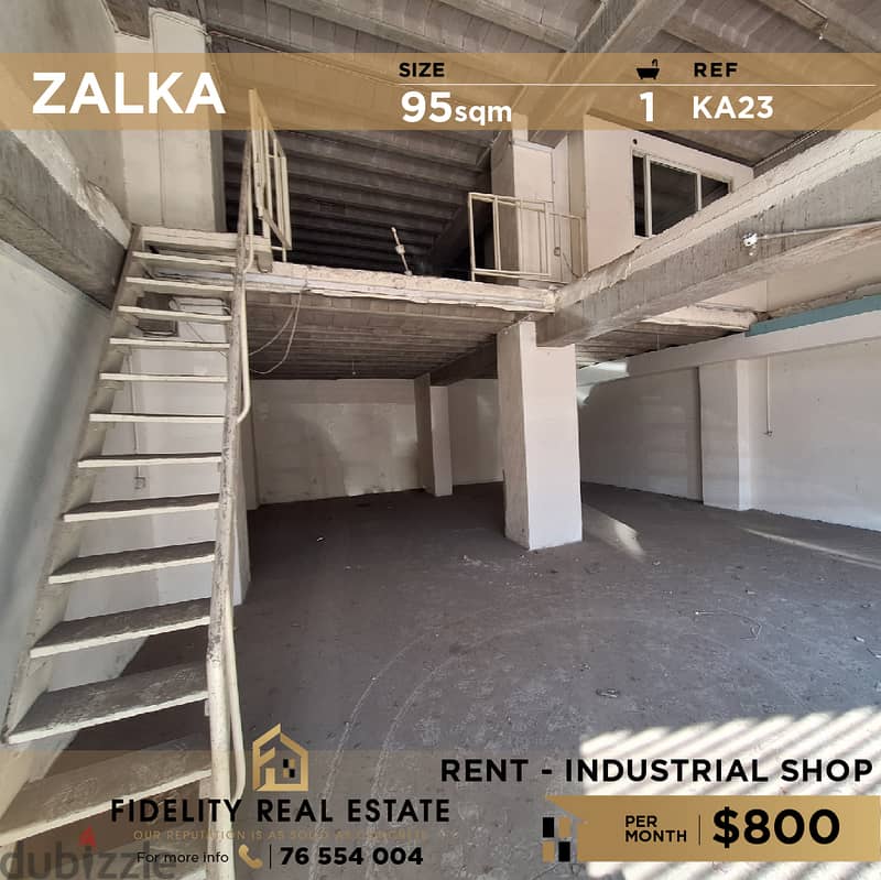 Shop for rent in Zalka KA23 محل صناعي للايجار في الزلقا 0