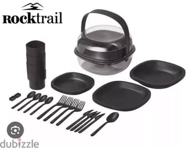 rocktrail 33 piece camping tableware set