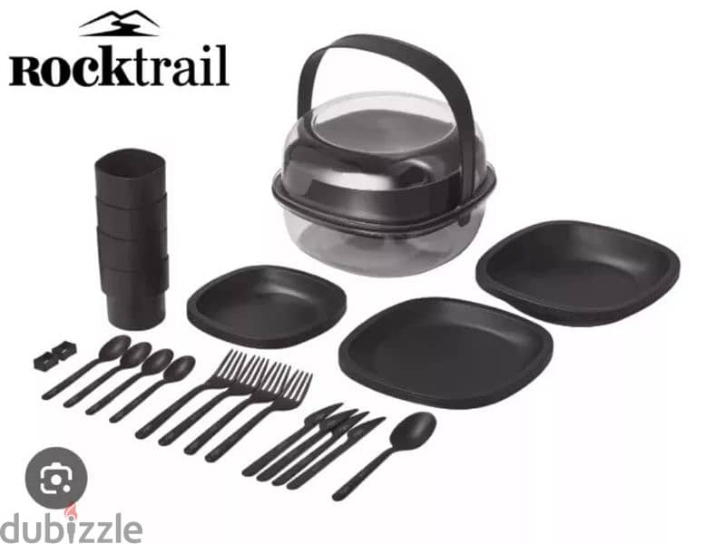 rocktrail 33 piece camping tableware set 0