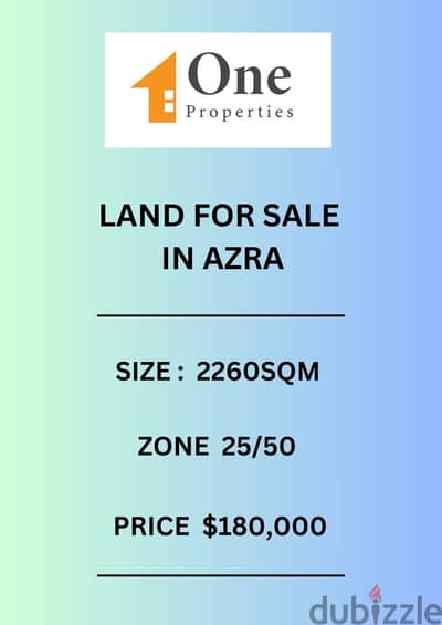 LAND FOR SALE IN AZRA