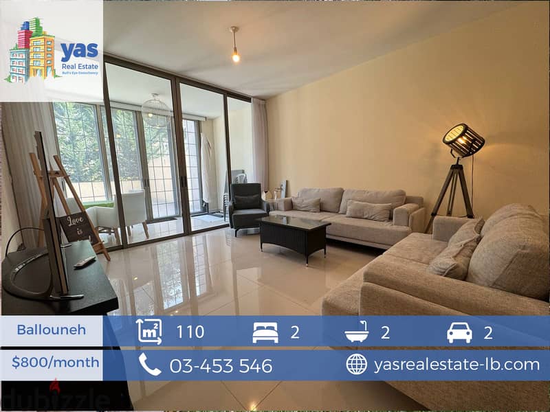 Ballouneh 110m2 | 90m2 Terrace | Rent | Gated Community | EL/KS | 0