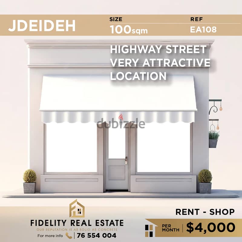 Shop for rent in Jdeideh EA108 محل تجاري للايجار في الجديدة 0