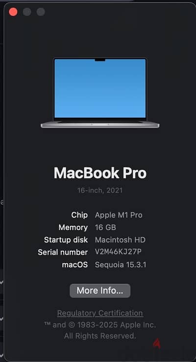 Macbook pro M1 pro 16”