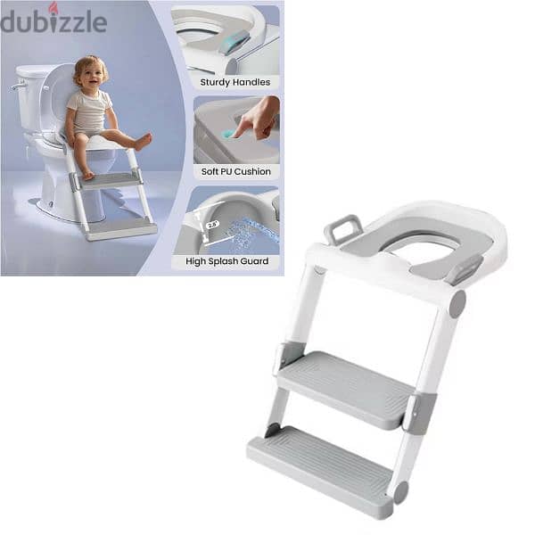 Foldable Toilet Seat With Ladder 1