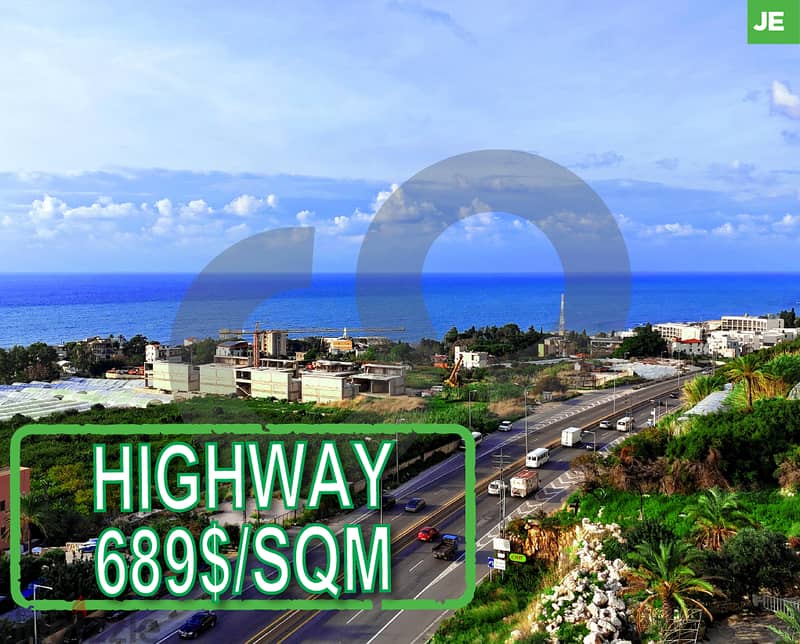 HIGHWAY LAND 1305 SQM IN AMCHIT- JBEIL/عمشيت REF#JE100372 0