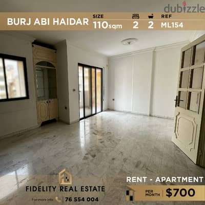 Apartment for rent in Bourj Abi Haidar ML154 شقة للإيجار