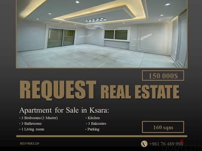 Apartment 160 sqm for Sale in Zahle Ksara | شقة للبيع في زحلة كسارة