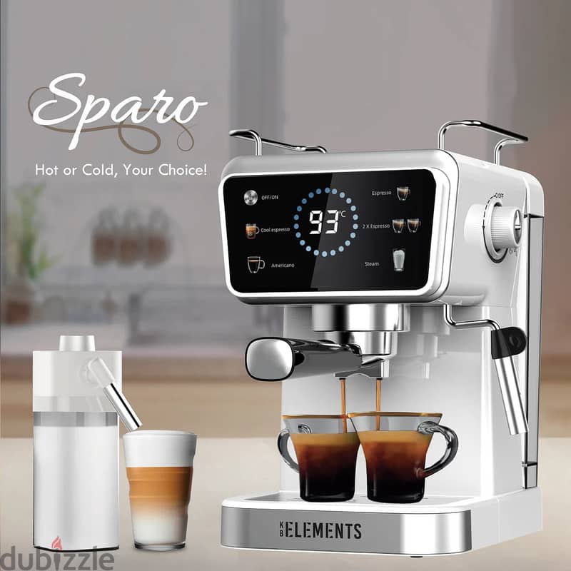 German Espresso KB Elements Sparo Coffee Machine | ELK203CB/CW 1