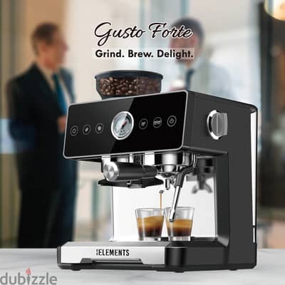 German Espresso KB Elements Gusto Forte Coffee Machine With Grinder