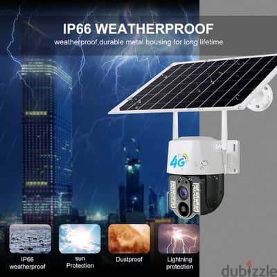 5MP Outdoor Solar 4G SIM Card P2P PTZ IP Camera - كاميرا طاقة شمسية