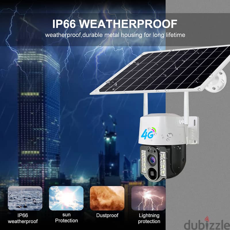 5MP Outdoor Solar 4G SIM Card P2P PTZ IP Camera - كاميرا طاقة شمسية 0