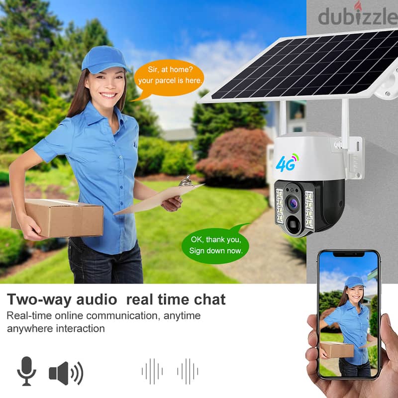 5MP Outdoor Solar 4G SIM Card P2P PTZ IP Camera - كاميرا طاقة شمسية 2